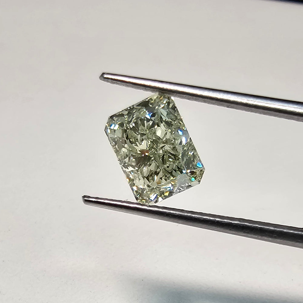 2.56ct Fancy Green Elongated Radiant diamond loose stone by Rare Colors by Namdar, New York City