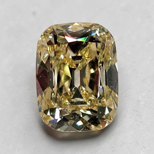 2.5ct Fancy Yellow Old Mine Cushion Cut Diamond