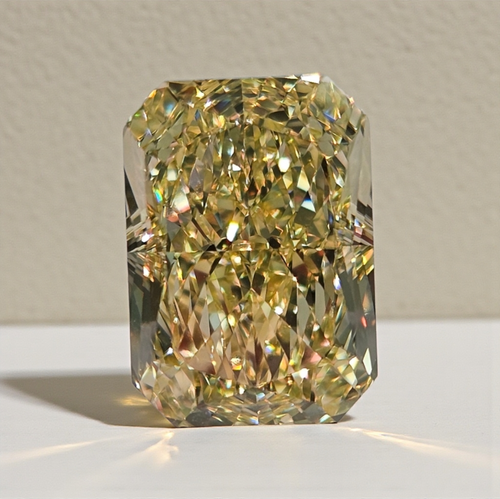 5.01 Carat Fancy Yellow Elongated Radiant Cut Diamond