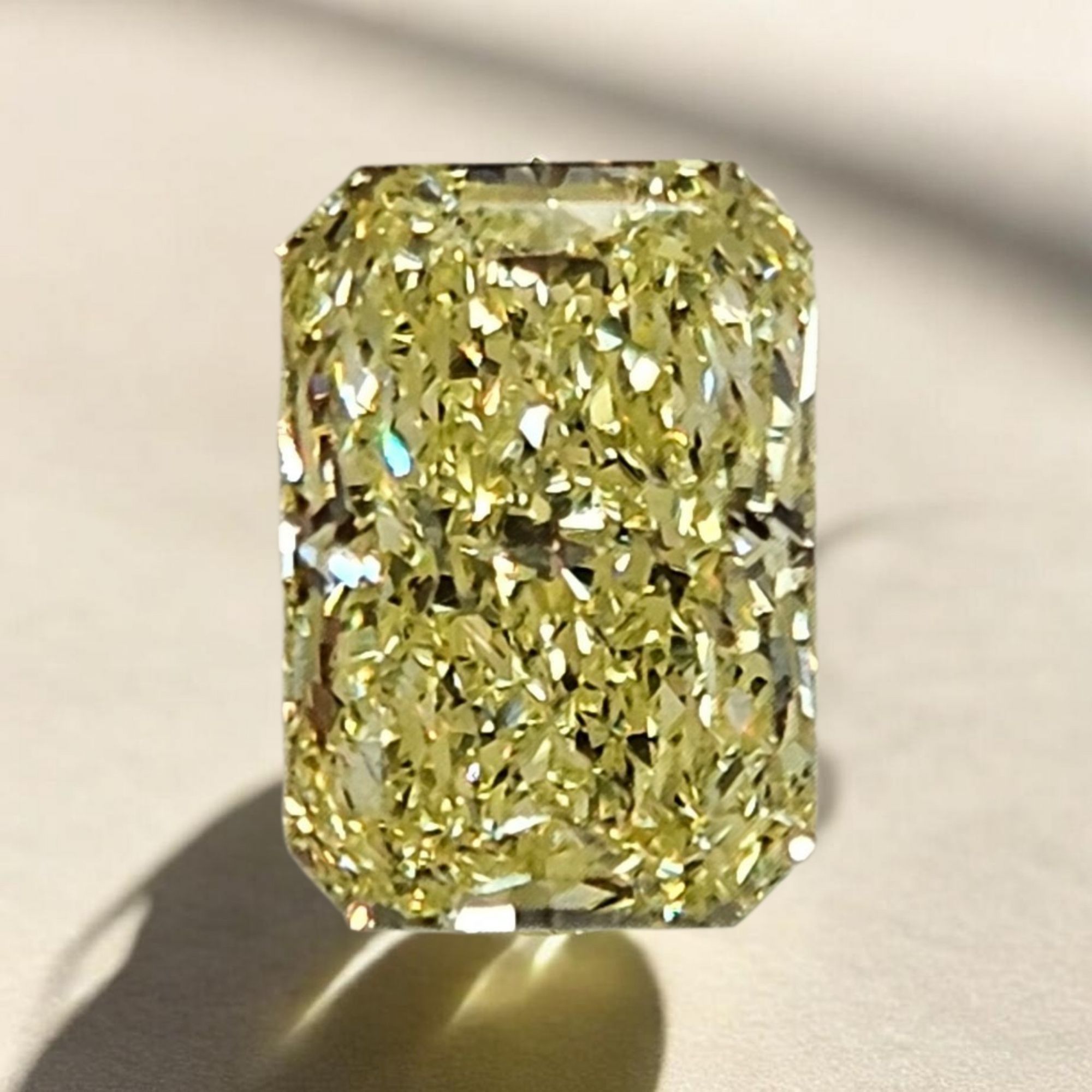 2.22 Carat Fancy Yellow Elongated Radiant Cut Diamond
