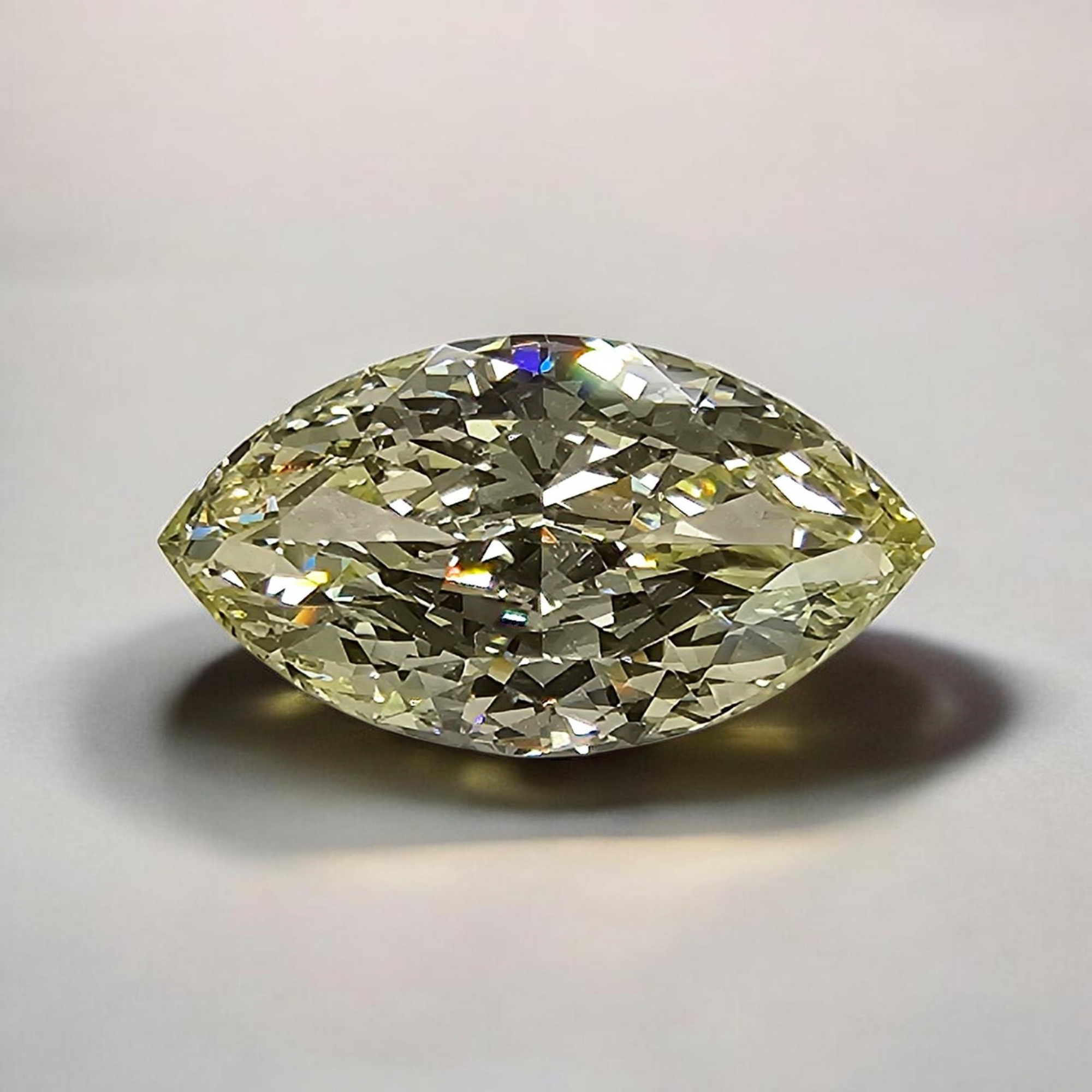 2.01 Carat Light Yellow Marquise Cut Diamond