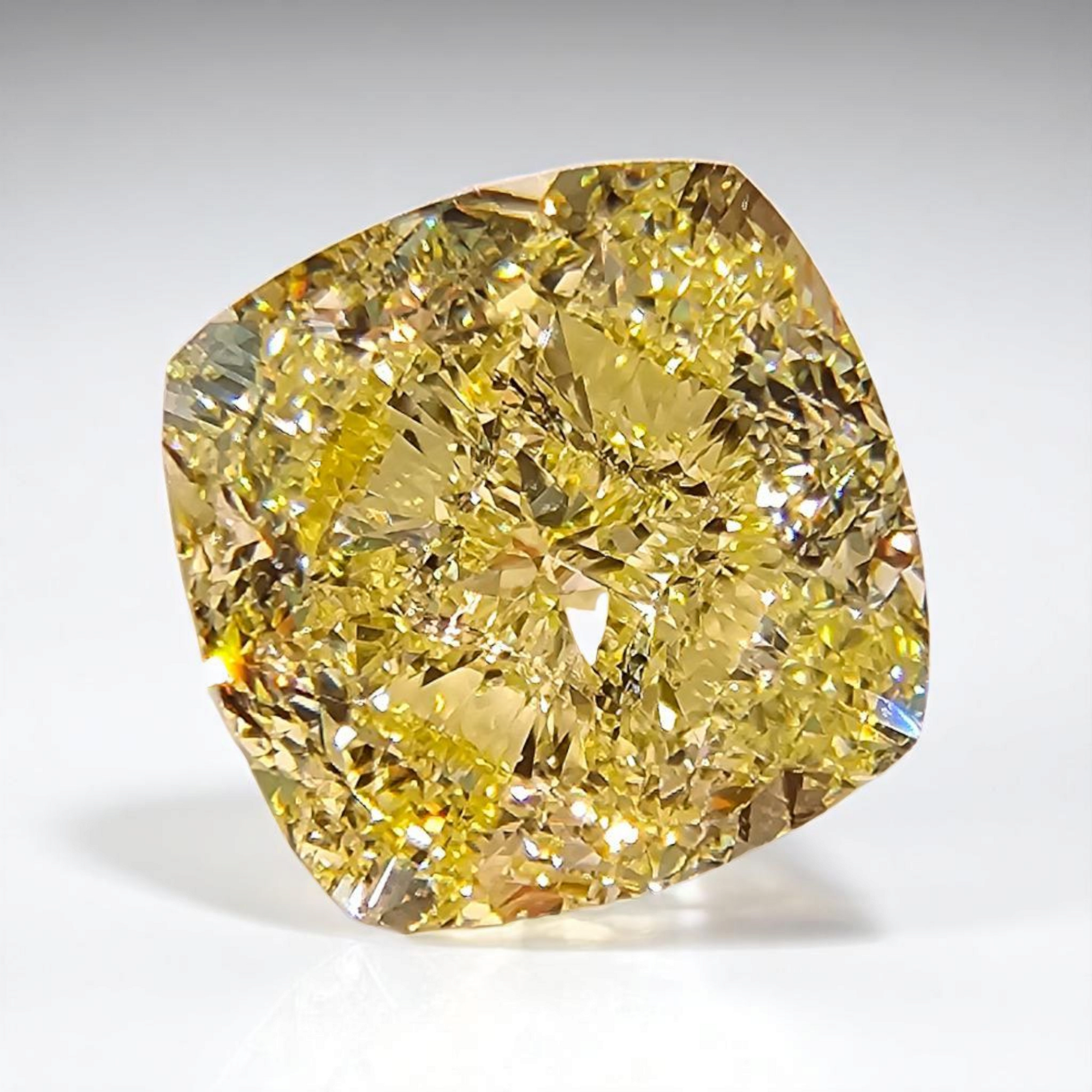 5.01ct Fancy Yellow Cushion diamond loose stone by Rare Colors by Namdar, New York City