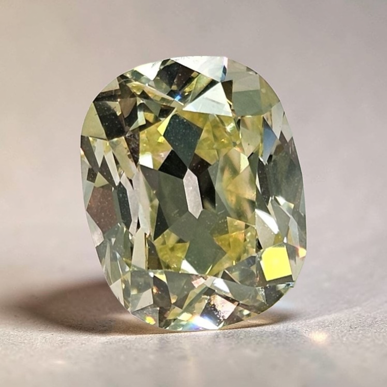 2.7ct Old Mine Brilliant Light Yellow Diamond