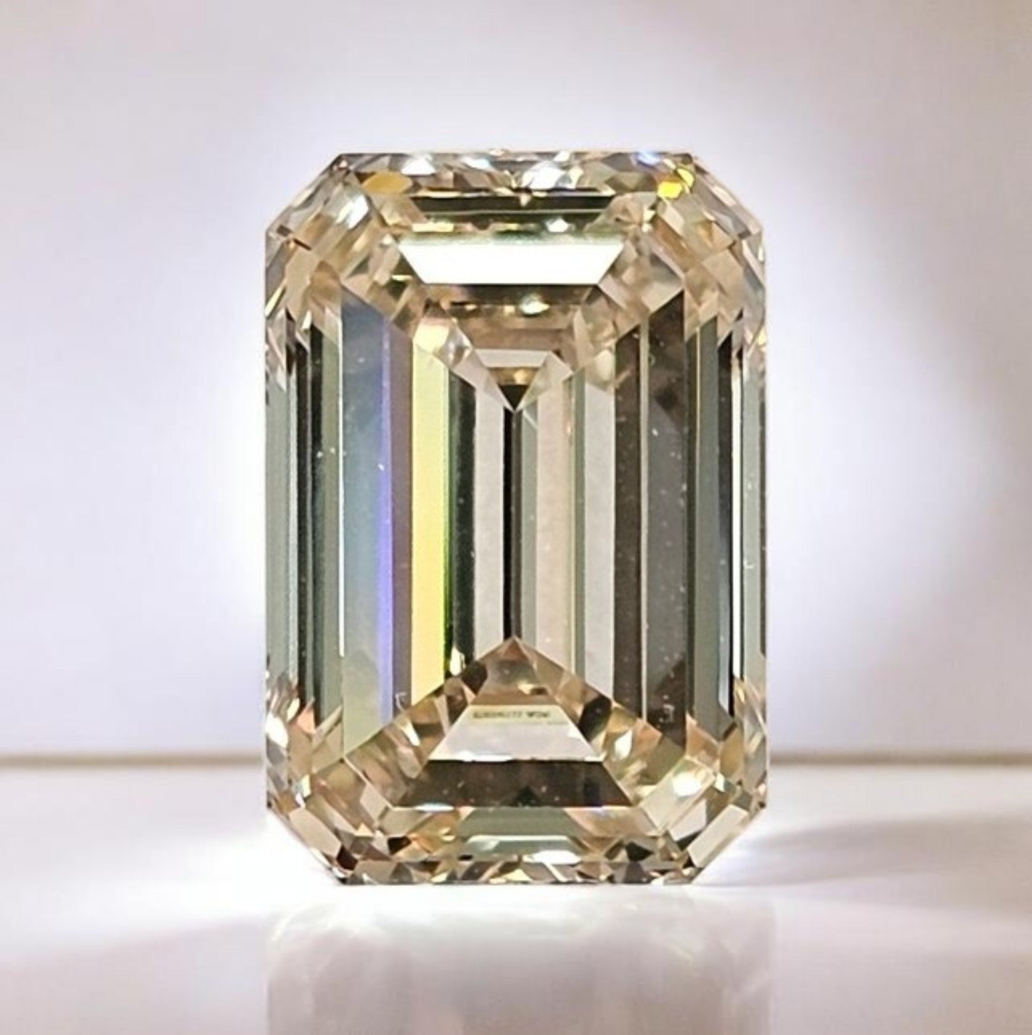3.07ct Light Brown 'Champagne' Emerald Cut Diamond