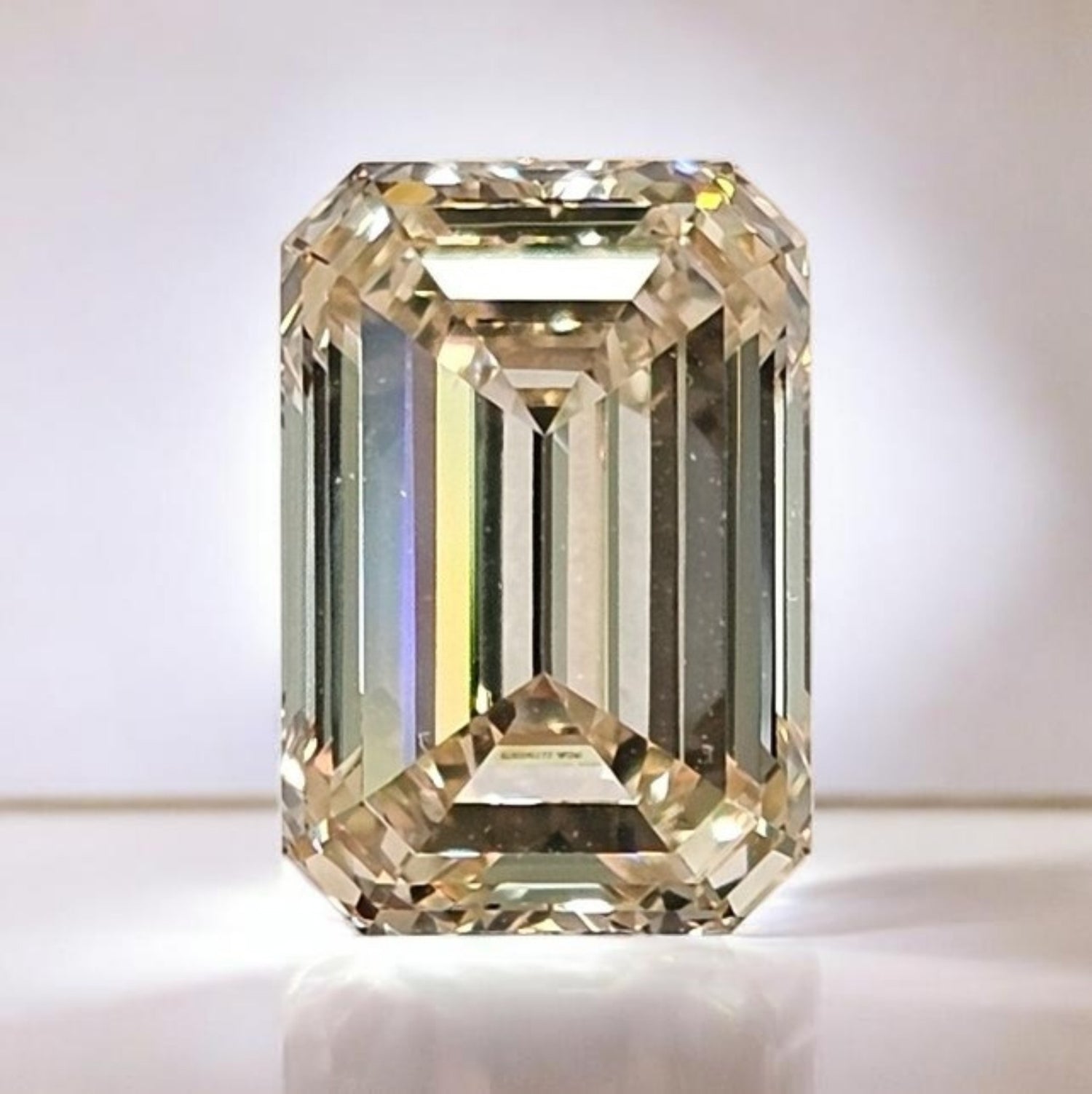 3.07ct Light Brown 'Champagne' Emerald Cut Diamond