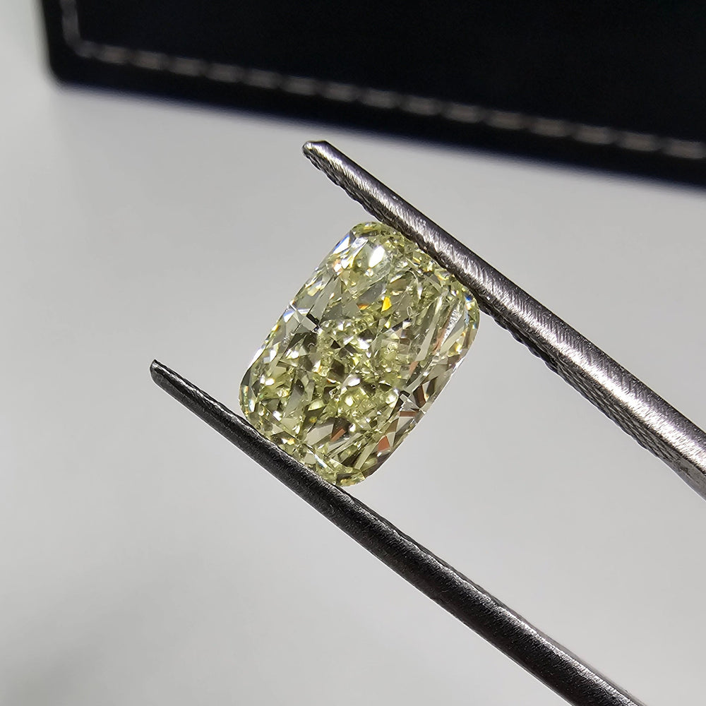Natural 2.13ct Light Yellow Cushion diamond loose stone — Rare Colors by Namdar NYC