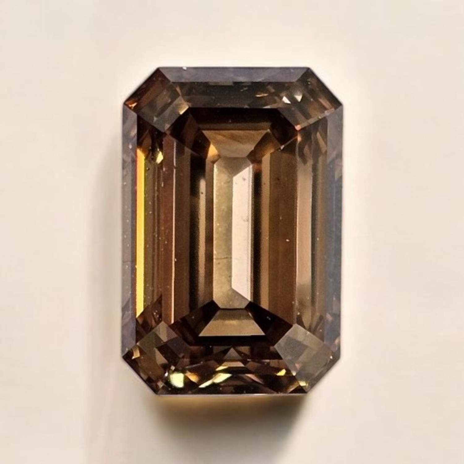 3 Carat Dark Champagne Emerald Cut Diamond