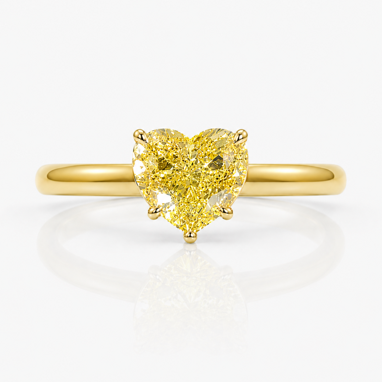 3ct Fancy Yellow Heart Diamond Engagement Ring