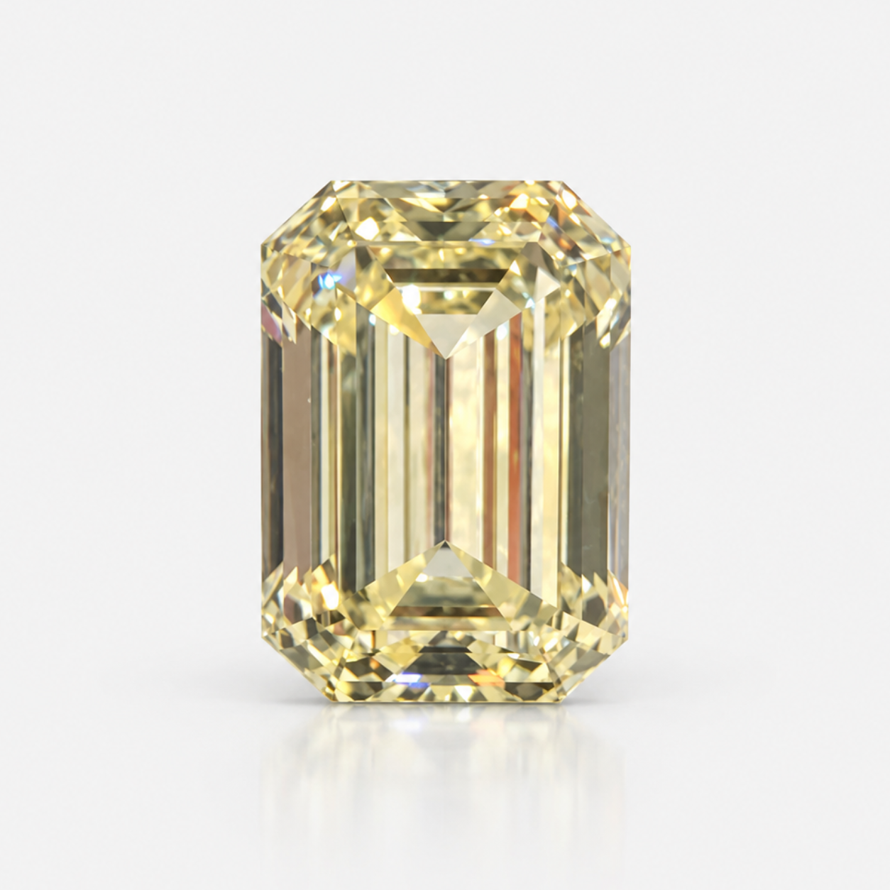 5.02 Carat Fancy Light Yellow Emerald Cut Diamond