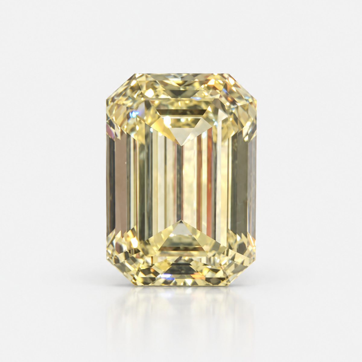 5.02 Carat Fancy Light Yellow Emerald Cut Diamond