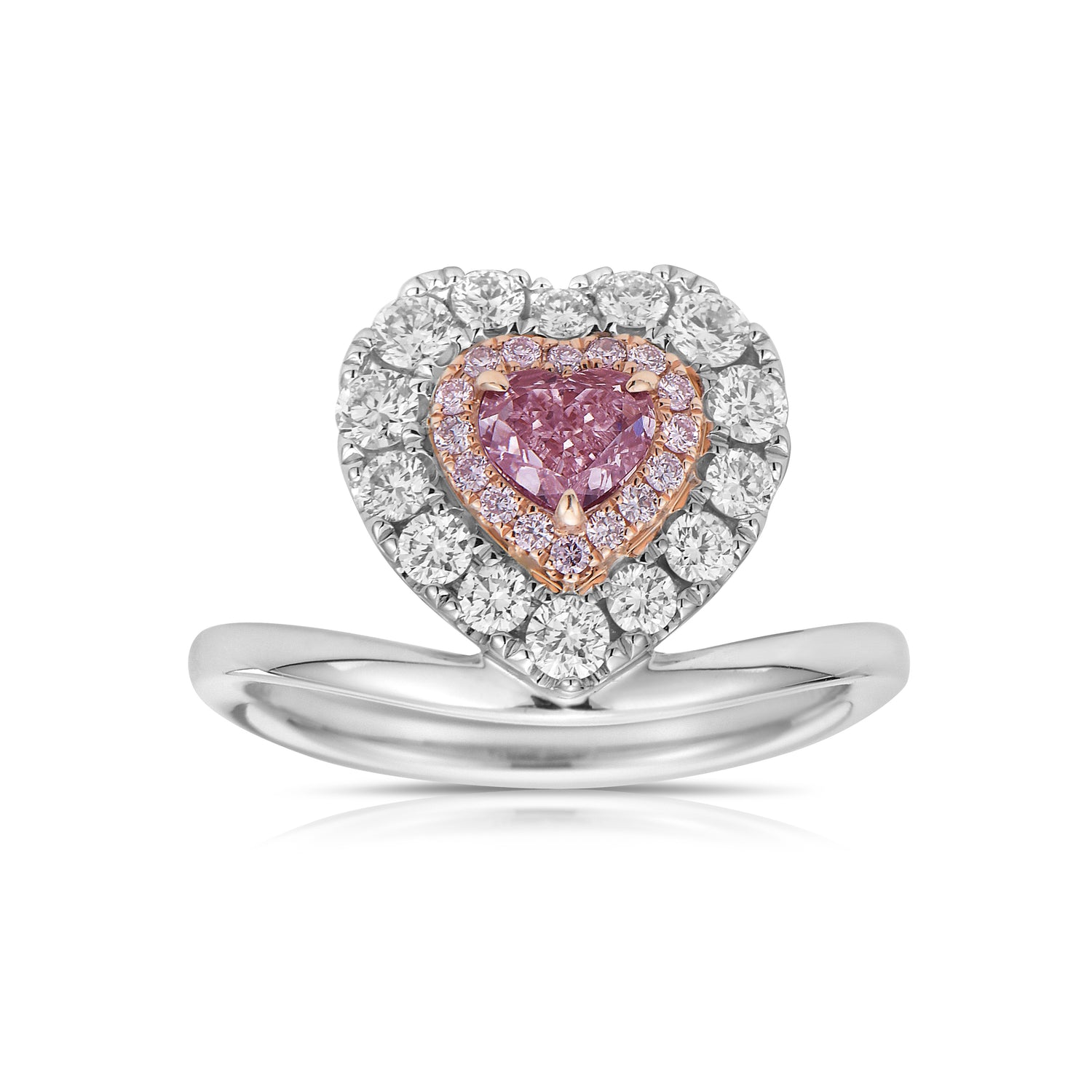 Natural Fancy Light Pink Heart diamond ring — Rare Colors by Namdar NYC