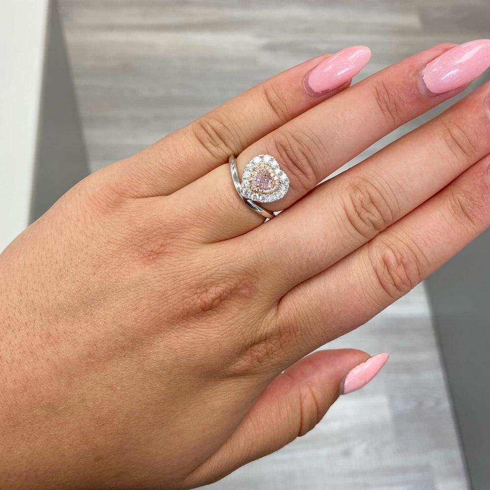 Fancy Light Pink Heart diamond ring, handcrafted by Rare Colors by Namdar