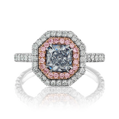 Royal Blue Elongated Diamond Ring. Blue Diamond radiant, GIA Certified.