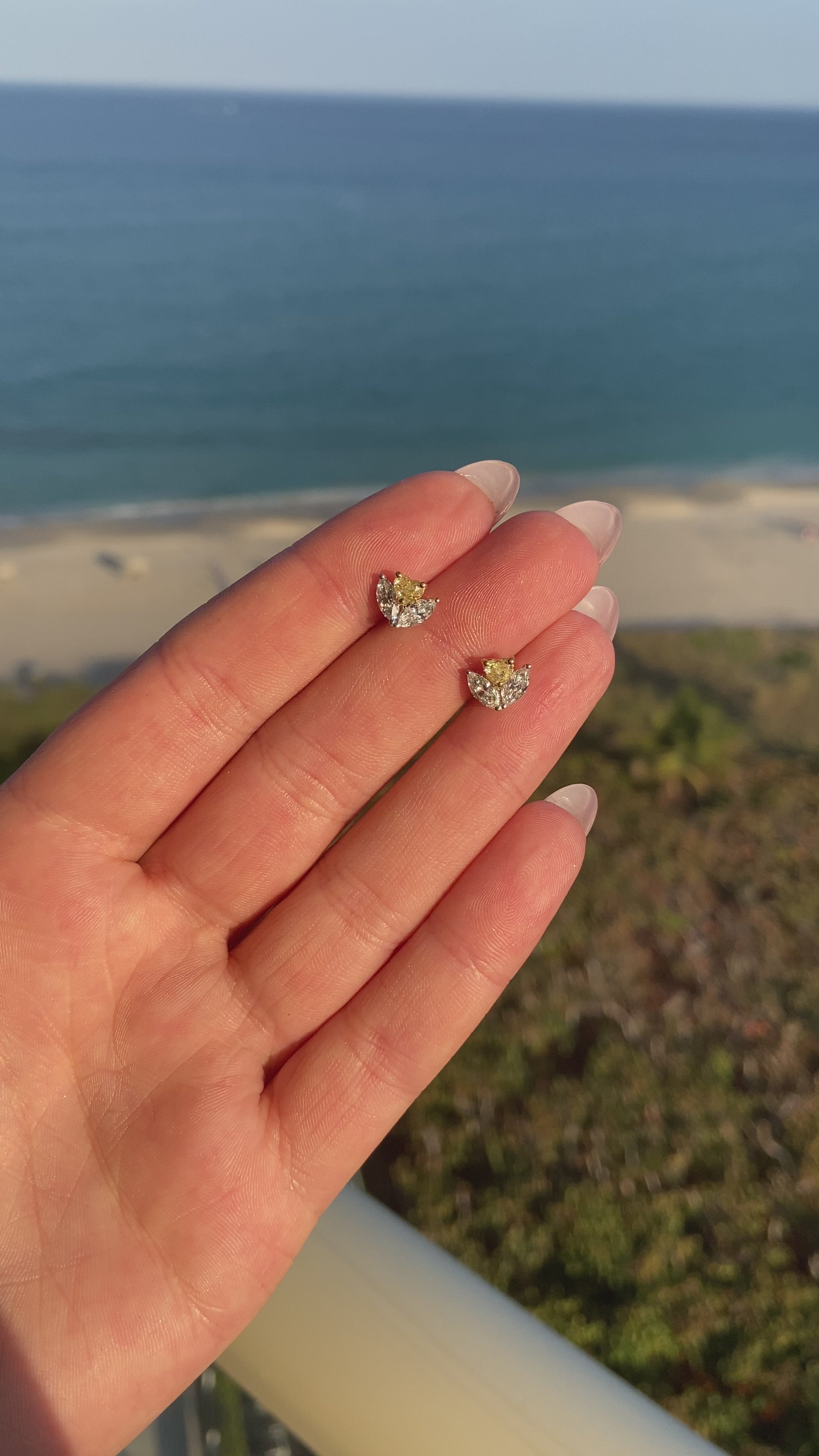 yellow diamond studs. everyday diamond studs