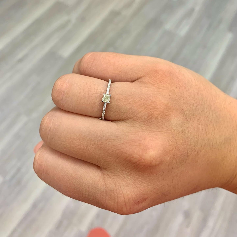 Green diamond ring, handcrafted by Rare Colors by Namdar