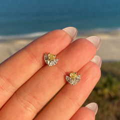 yellow diamond studs. everyday diamond studs